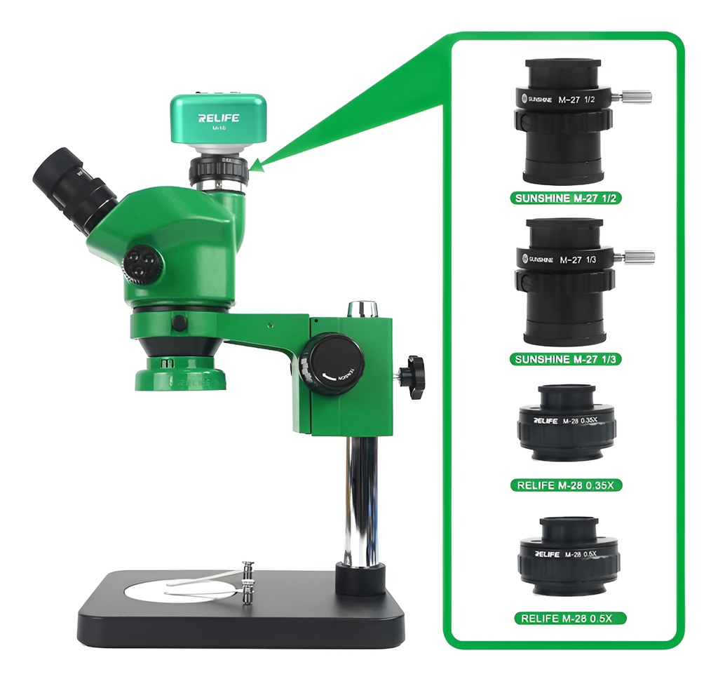 Microscopio Óptico Relife M-28 Negro Lente 0.35x