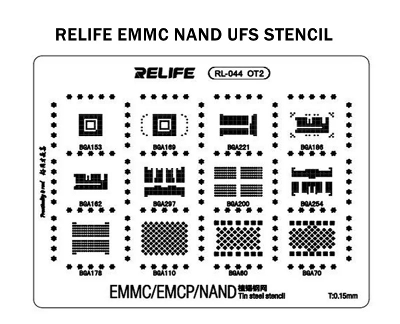 STENCIL RL-044 OT2 EMMC/EMCP/NAND