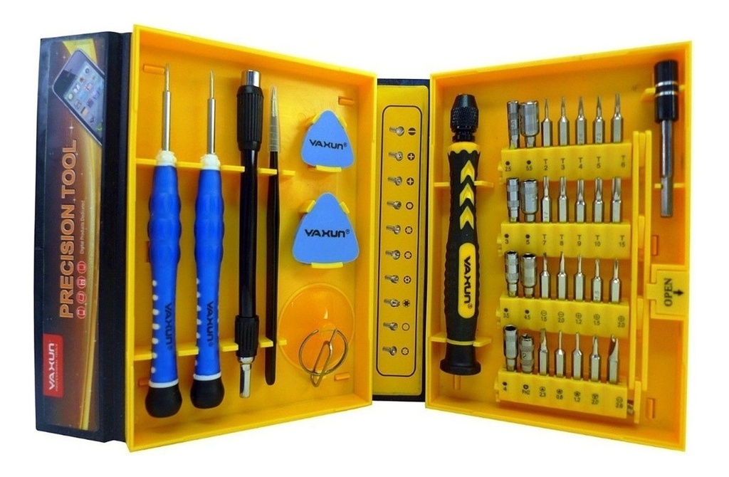 Kit Manta Antiestatica + Destornilladores Yaxun 6028 Tecnico Color Celeste