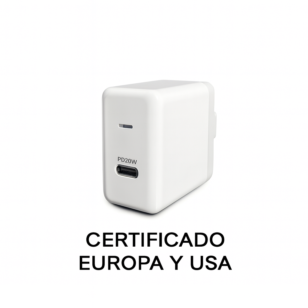 CARGADOR 20W REALES USB-C PD3.0 CALIDAD CERTIFICADO USA Y EUROPA
